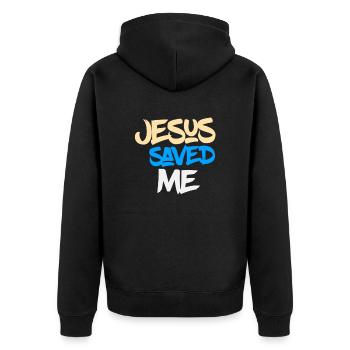 Jésus m'a sauvé / Jésus m'a sauvé - Veste à capuche bio Premium Unisexe - noir - Dos - Nico (187cm)