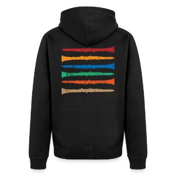 Clarinet Clarinets Player Clarinetist - Unisex Premium Organic Zip Hoodie - black - Back - Nico (187cm)