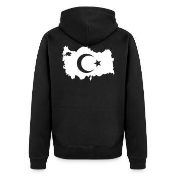 Turquie Pays Umriss symbole - Veste à capuche bio Premium Unisexe - noir - Dos - Nico (187cm)