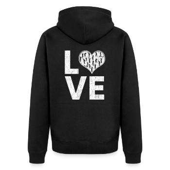 Golf,Golfplatz, Golfspieler, Ich liebe golf - Unisex Premium Bio Zip Hoodie - Schwarz - Hinten - Nico (187cm)