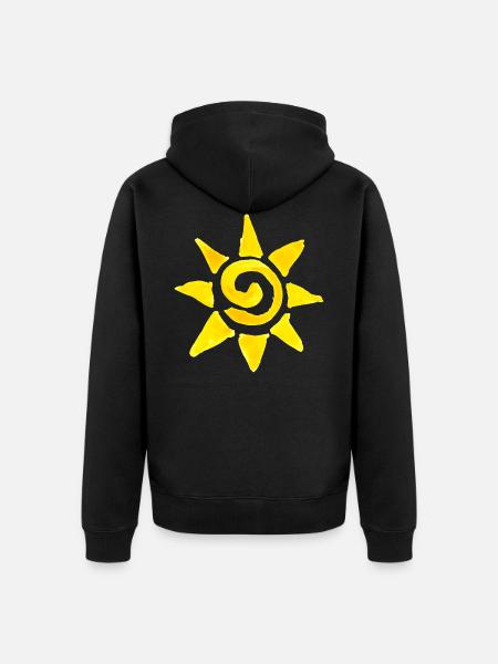 Sonne - Unisex Premium Bio Zip Hoodie - Schwarz
