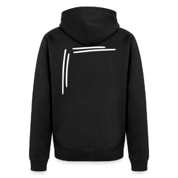 angular frame corner Vector - Unisex Premium Organic Zip Hoodie - black - Back - Nico (187cm)