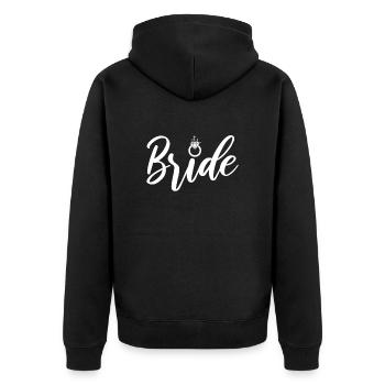La mariée - pour femme et mariage - Veste à capuche bio Premium Unisexe - noir - Dos - Nico (187cm)
