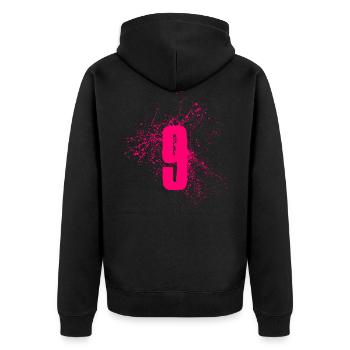9 - Unisex Premium Organic Zip Hoodie - black - Back - Nico (187cm)