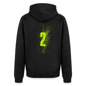 2 - Unisex Premium Organic Zip Hoodie - black - Back - Nico (187cm)