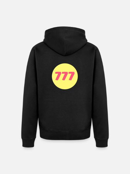 777 - Unisex Premium Organic Zip Hoodie - black