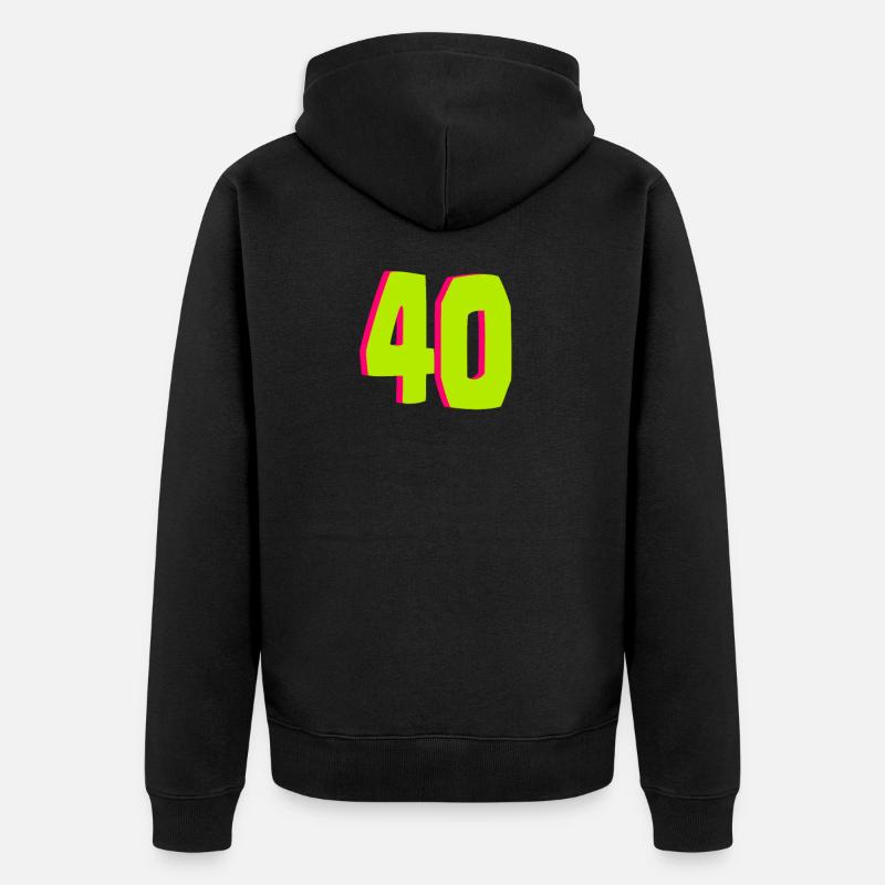 40th birthday - Unisex Premium Organic Zip Hoodie - black