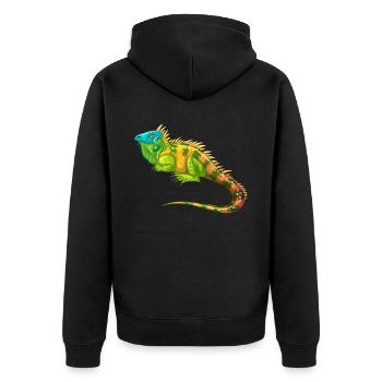 Iguana reptile lovers - Unisex Premium Organic Zip Hoodie - black - Back - Nico (187cm)