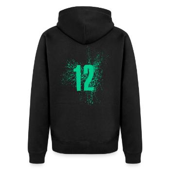 12 anniversaire 12 place numéro 12 cool élégant - Veste à capuche bio Premium Unisexe - noir - Dos - Nico (187cm)