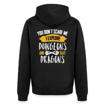 Rpg Dungeon Fantasy Cubes d20 Chemise cadeau - Veste à capuche bio Premium Unisexe - noir - Dos - Nico (187cm)