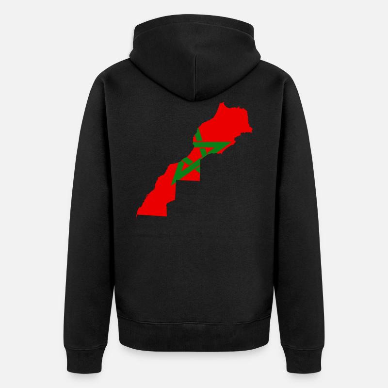 Maroc map carte marocaine - Veste à capuche bio Premium Unisexe - noir