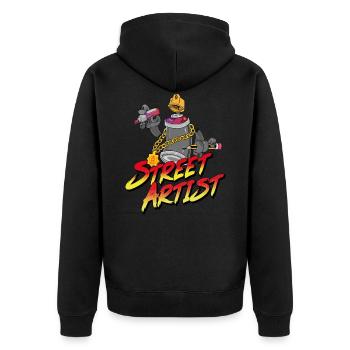 Street Artist | Street artist graffiti sprayer - Unisex Premium Organic Zip Hoodie - black - Back - Nico (187cm)