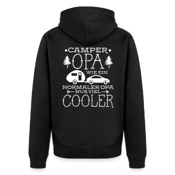 Camping campeur campeur cool grand-père - Veste à capuche bio Premium Unisexe - noir - Dos - Nico (187cm)