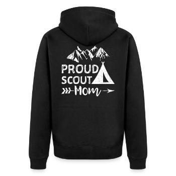 Fier Scout Mom - mère - Veste à capuche bio Premium Unisexe - noir - Dos - Nico (187cm)