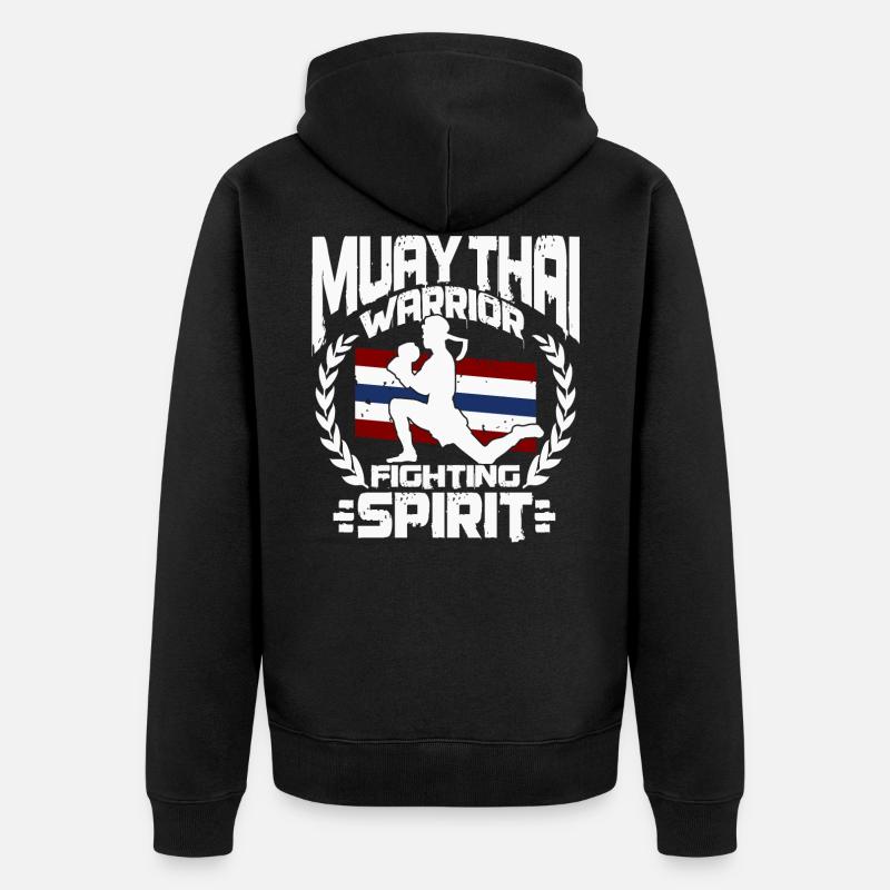 Muay Thaï combattant - Veste à capuche bio Premium Unisexe - noir