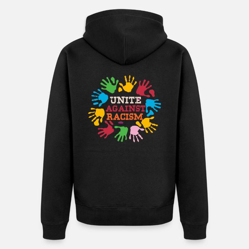 Antirassismus - Unisex Premium Bio Zip Hoodie - Schwarz