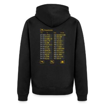 Alphabet militaire pilote - Veste à capuche bio Premium Unisexe - noir - Dos - Nico (187cm)