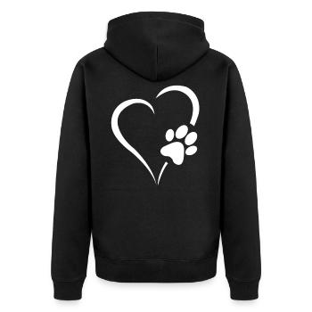 Cœur de chien pour tous ceux qui aiment les animaux comme moi. - Veste à capuche bio Premium Unisexe - noir - Dos - Nico (187cm)