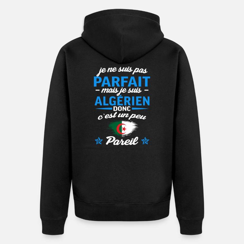 Je suis algérien - Veste à capuche bio Premium Unisexe - noir