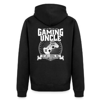 I'm a gaming uncle like a normal uncle - Unisex Premium Organic Zip Hoodie - black - Back - Nico (187cm)