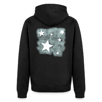 Sterne am Nachthimmel, Sternenhimmel. - Unisex Premium Bio Zip Hoodie - Schwarz - Hinten - Nico (187cm)