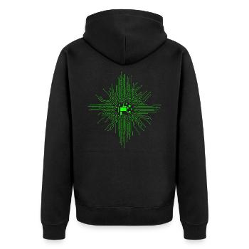 Mainboard Motherboard Schaltkreis CPU Nerd - Unisex Premium Bio Zip Hoodie - Schwarz - Hinten - Nico (187cm)
