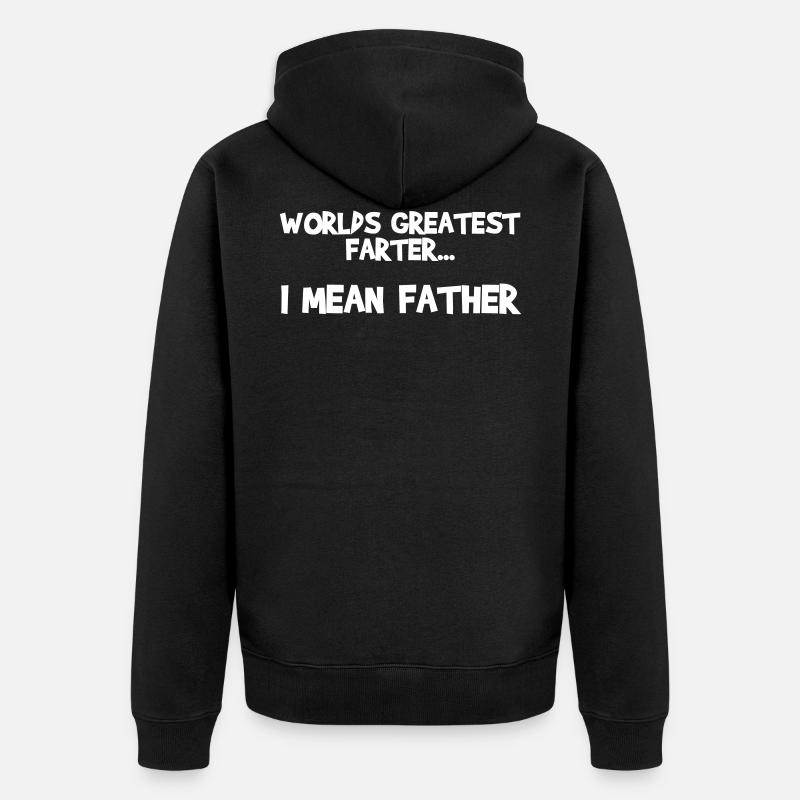 Père plus intelligent des mondes - Veste à capuche bio Premium Unisexe - noir