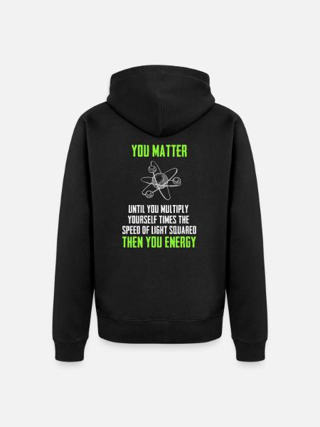 Funny Physics - Unisex Premium Organic Zip Hoodie - black