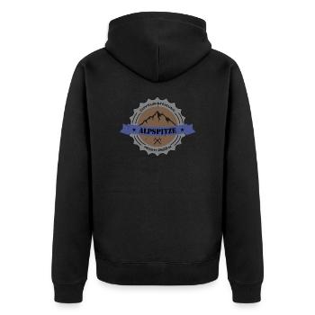Gipfelbesteigung Alpspitze Height 2628 m - Unisex Premium Bio Zip Hoodie - Schwarz - Hinten - Nico (187cm)