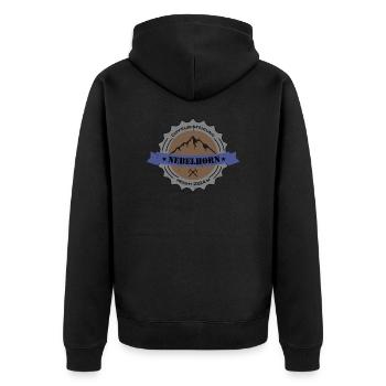 Gipfelbesteigung Nebelhorn Height 2224 m Vintage - Unisex Premium Bio Zip Hoodie - Schwarz - Hinten - Nico (187cm)