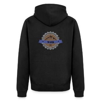 Gipfelbesteigung Wank Height 1780 m vintage - Unisex Premium Bio Zip Hoodie - Schwarz - Hinten - Nico (187cm)