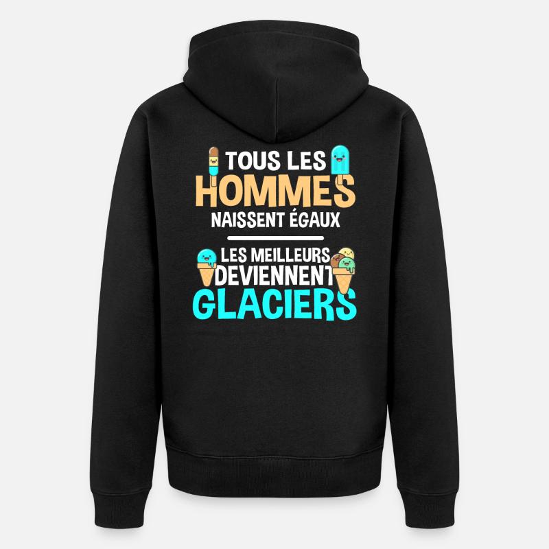 Glacier cadeau drôle glace anniversaire - Veste à capuche bio Premium Unisexe - noir