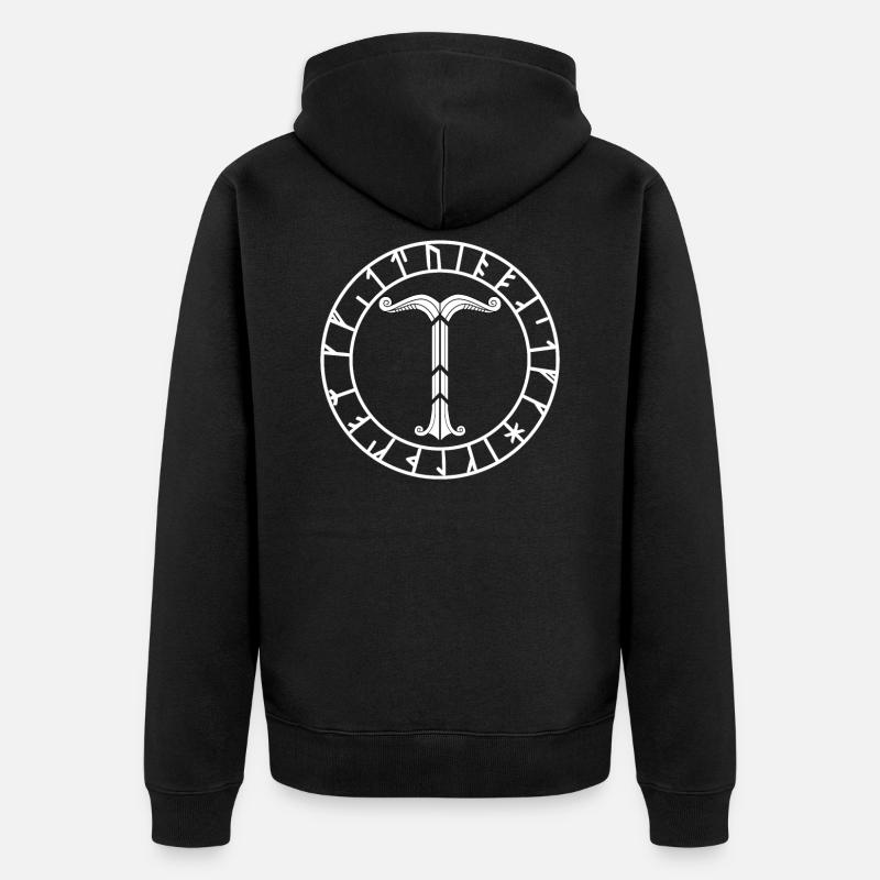 Conception de runes Irminsul - Veste à capuche bio Premium Unisexe - noir