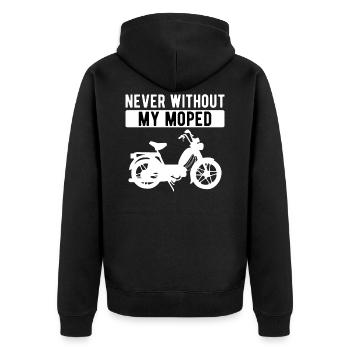 Moped moped saying gift - Unisex Premium Organic Zip Hoodie - black - Back - Nico (187cm)