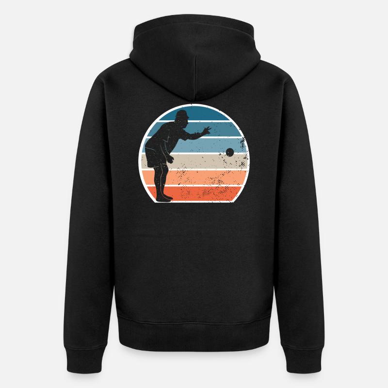 motif de boule de pétanque de pétanque - Veste à capuche bio Premium Unisexe - noir