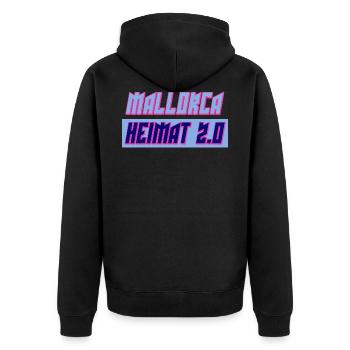 mallorca - Unisex Premium Bio Zip Hoodie - Schwarz - Hinten - Nico (187cm)