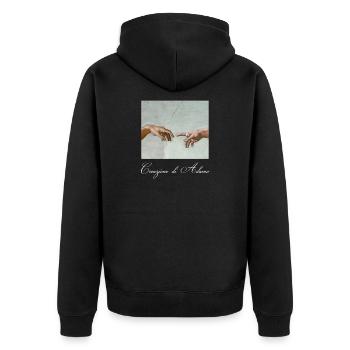 MichelAngelo - Creation of Adam - Creazione di - Unisex Premium Organic Zip Hoodie - black - Back - Nico (187cm)
