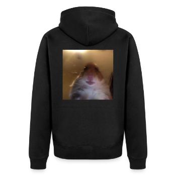 Hamster Handy Frontkamera - Lustiges Dank Meme - Unisex Premium Bio Zip Hoodie - Schwarz - Hinten - Nico (187cm)