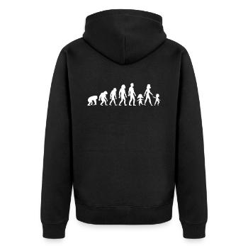 Kindergarten teacher design kids evolution gift - Unisex Premium Organic Zip Hoodie - black - Back - Nico (187cm)