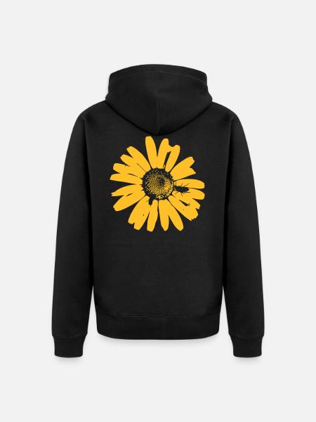 flower - Unisex Premium Organic Zip Hoodie - black