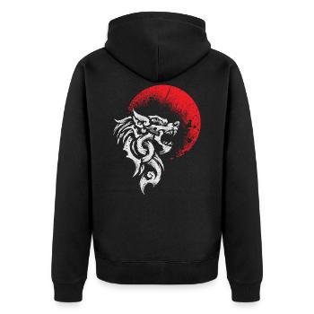 Viking Wolf Fenrir - Mythologie nordique - Veste à capuche bio Premium Unisexe - noir - Dos - Nico (187cm)