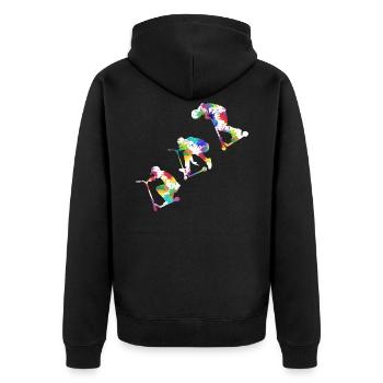 Stunt Scooter - Unisex Premium Bio Zip Hoodie - Schwarz - Hinten - Nico (187cm)