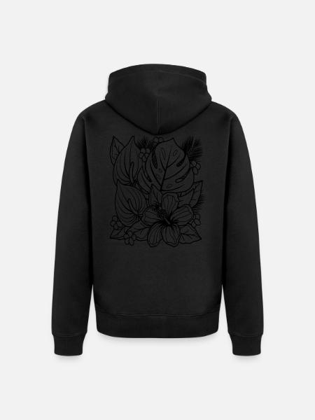 Blumen - Unisex Premium Bio Zip Hoodie - Schwarz