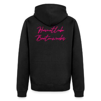 heimat breitenworbis - Unisex Premium Bio Zip Hoodie - Schwarz - Hinten - Nico (187cm)