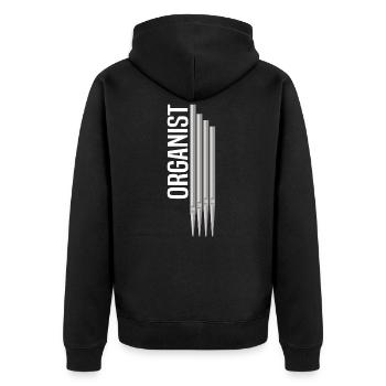 Orgel Organist Orgelspieler Pfeifenorgel Geschenk - Unisex Premium Bio Zip Hoodie - Schwarz - Hinten - Nico (187cm)
