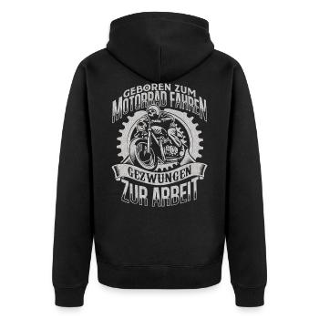 Motorcycle Funny saying for all bikers - Unisex Premium Organic Zip Hoodie - black - Back - Nico (187cm)
