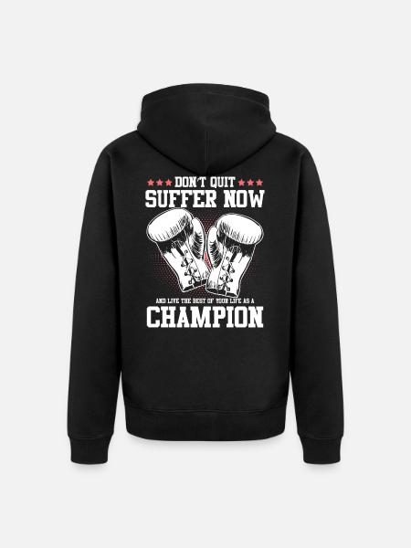 Boxing boxing gloves - Unisex Premium Organic Zip Hoodie - black