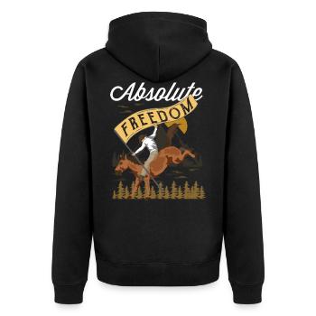cowboy - Unisex Premium Organic Zip Hoodie - black - Back - Nico (187cm)