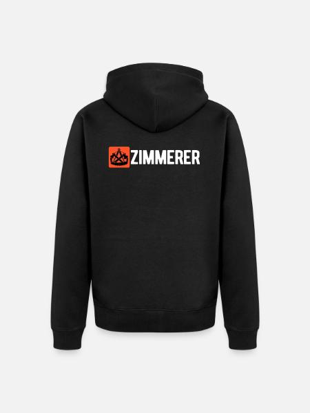 Zimmerer Zimmermann Handwerker - Unisex Premium Bio Zip Hoodie - Schwarz