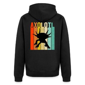 Axolotl Axolotls amphibies rétro cadeau - Veste à capuche bio Premium Unisexe - noir - Dos - Nico (187cm)